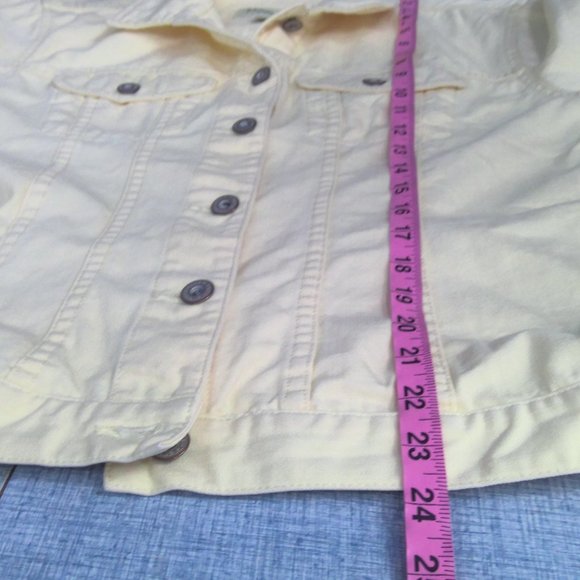 Eddie Bauer Jean Denim Jacket Light Yellow Cotton Women's Large - Picture 8 of 9
